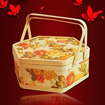 Mooncake gift box packaging box wholesale 10 grain moon cake box can be hard box logo autumn festival new portable basket printing gift