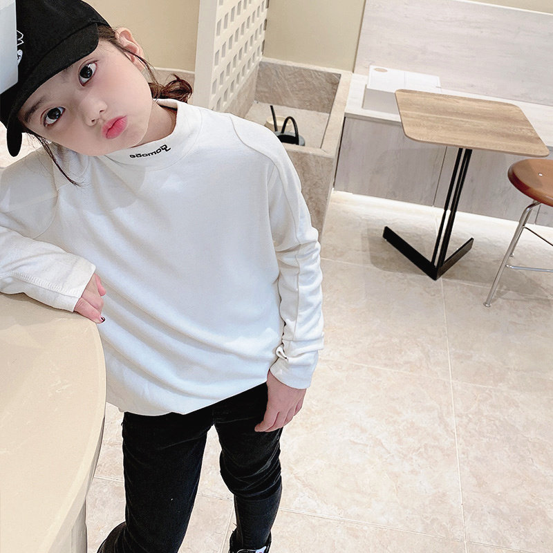Youmizuo Korean children's clothing children's bottoming shirt 2021 autumn and winter new boys and girls skin-friendly soft solid color inner wear