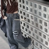 Джинсы, детские штаны, детская одежда, в западном стиле, свободный прямой крой, подходит для подростков, осенние