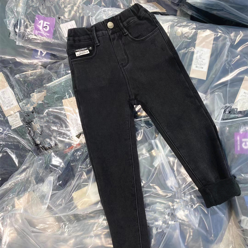 Korean children's clothing girl gush jeans 2021 Winter children Korean version pencil pants tight fit pants CUHK Scout pants