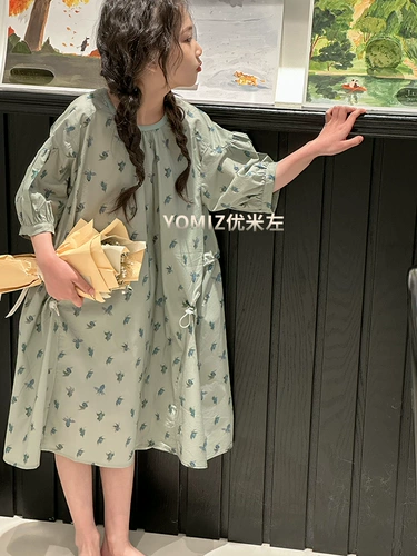 Летнее платье, детская юбка, детская одежда, в западном стиле, в цветочек, подходит для подростков