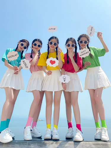 Футболка, хлопковая юбка в складку, комплект, костюм