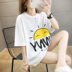 . Lớn mã trắng t-shirt mùa hè của phụ nữ váy 2020 mới chất béo chị ngắn tay ẩm loose-fitting cho thấy bụng mỏng 