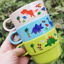 Japanese dinosaur water Cup childrens home dinner plate drinking water baby mouth cup small plate anti-drop can microwave oven 3