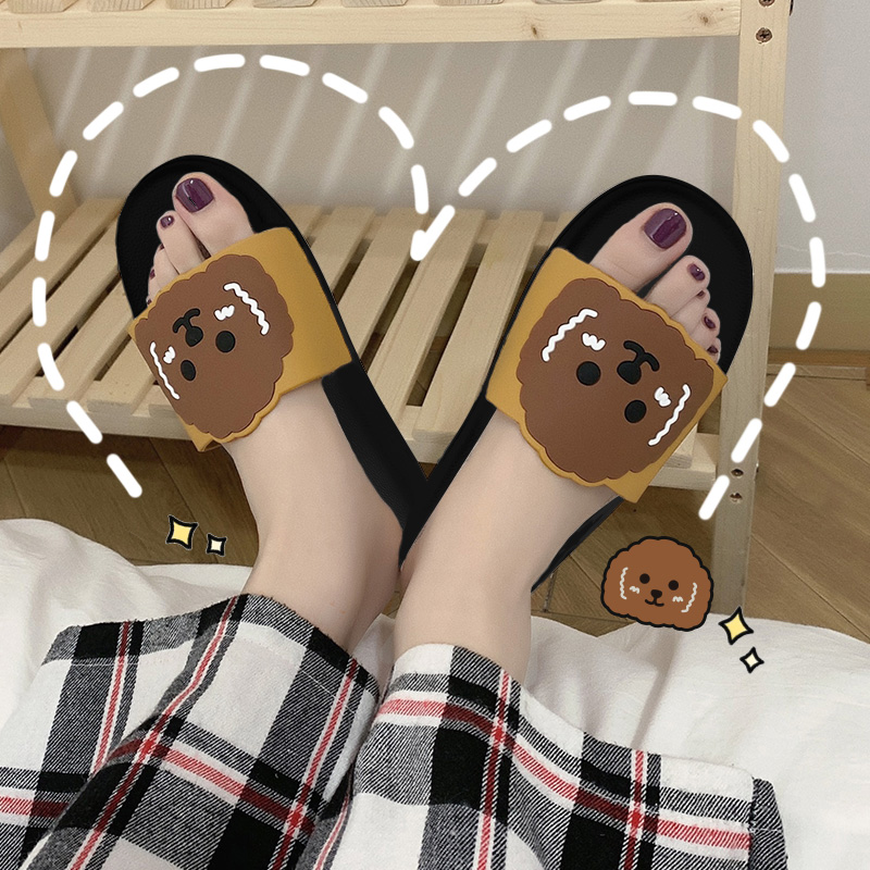 Household slippers female summer student dormitory bathroom home indoor anti-slip not tired feet wear home ins tide sandals
