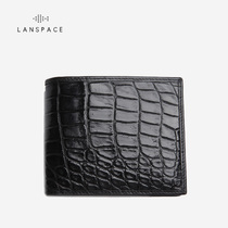 Blue leather mens short wallet leather crocodile cross fashion multi card position ultra thin fashion soft leather clip