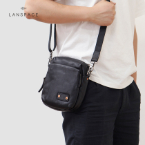 LANSPACE Male buns Vertical Zipper Single Shoulder Bag Men Youth Head Layer Bull Leather Skew Satchel Casual Genuine Leather Bag