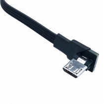 Silicone gel flat double elbow MicroUSB data charging line Lower left and right Android mobile phone universal data line