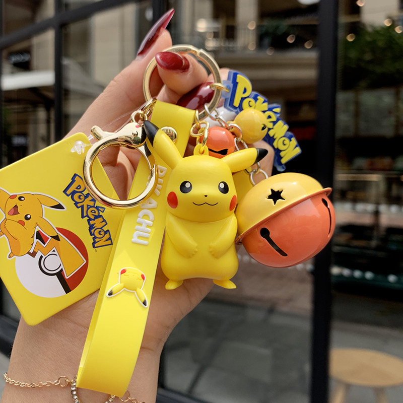 Genuine Pikachu keychain pendant female creative cute elf Pokémon car key chain couple backpack pendant