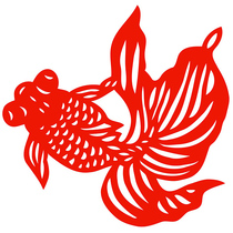 Send 2 pieces of goldfish and water plants kindergarten homework Jinyu Mantang Chinese style childrens window decoration rice paper paper cutting finished product
