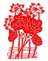 Send 2 pieces of clean government paper-cut paper-cut painting lotus lotus Qinglian student works window decoration rice paper paper-cut finished product