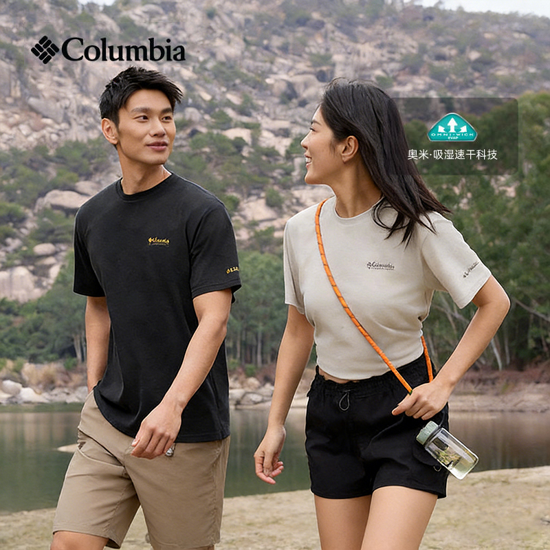 Columbia 26 Spring and Summer New Outdoor Moisture-Absorbing Quick-Drying Slim-Fitting Short-Sleeved T-Shirt for Men and Women Xj9809 Columbia 26 Spring and Summer New Outdoor Moisture-Absorbing Quick-Drying Slim-Fitting Short-Sleeved T-Shirt for Men and Women Xj9809