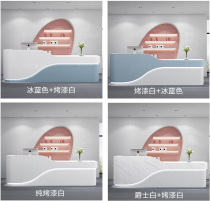 Modern Art Training Roast Lacquer Front Desk Company Reception Desk Arc of Taiwan Arc Guide Consultation Desk Guide Doctor Bench