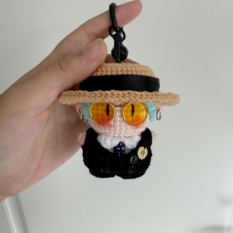 Crochet Doll Keychain Featuring G-Dragon, a Creative Gift, Chicken Star Bag Pendant Crochet Doll Keychain Featuring G-Dragon, a Creative Gift, Chicken Star Bag Pendant