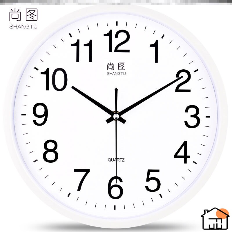 Alarm clock wall-mounted large-size living room modern minimalist gas household quartz creative mute round electronic watch