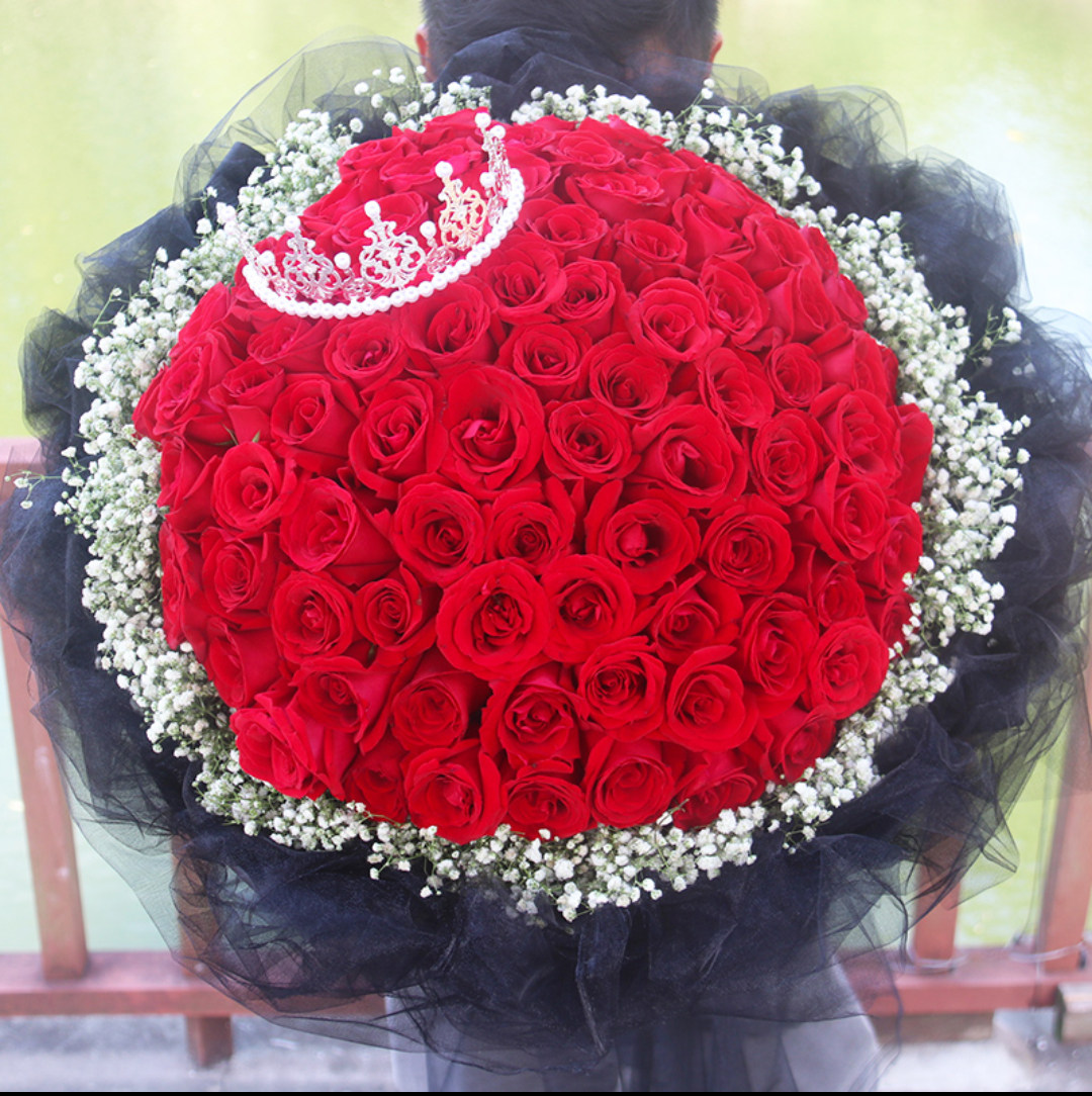 99 red roses birthday wedding bouquet gift Xi'an Xiamen Shaoxing Hefei Kunming flower shop flower delivery