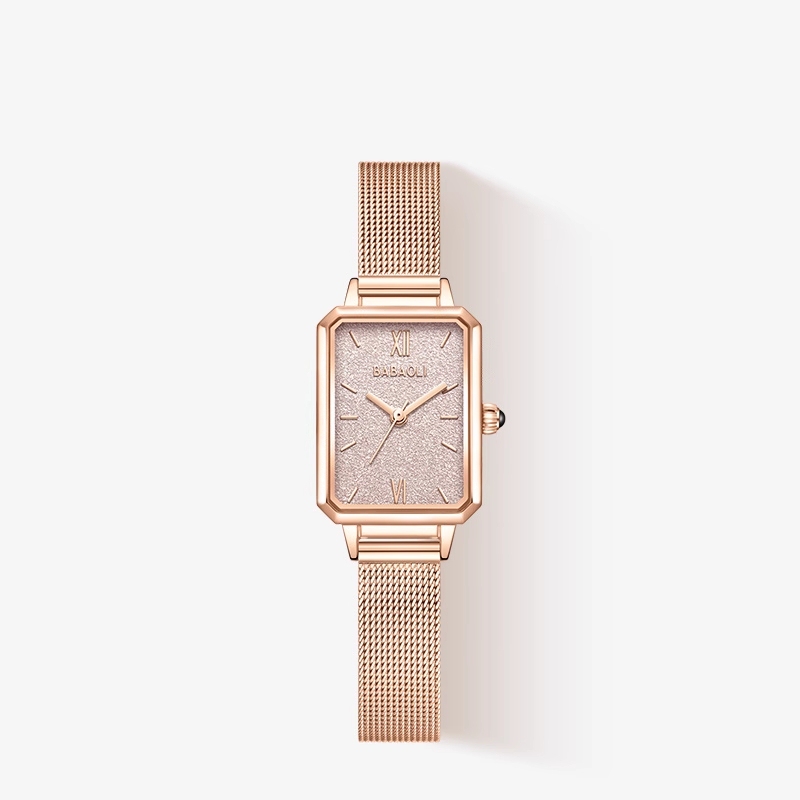 Babaoli Gold Small Square Watch for Women, New Model, Light Luxury Niche Wristwatch, Birthday Gift for Girlfriend