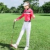 Mùa thu đông 2018 sản phẩm mới mg quần áo golf quần áo thể thao nữ áo thun đỏ hồng dài tay