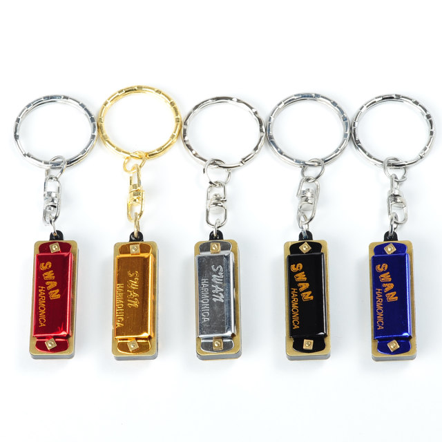 SWAN Swan mini harmonica ສີ່ຮູແປດໂຕນສາຍຄໍ keychain trinket pendant ຂອງຂວັນເດັກນ້ອຍ