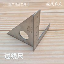 Linke Carpentry Stainless Steel Triangle Scler Crossing Rimer 90-degree triangle ruler 45-degree multi-functional angle tap