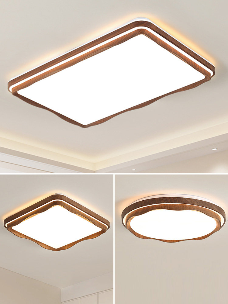 Medieval Style Living Room Ceiling Lamp Whole House 2025 New New Chinoiserie Simple Walnut Color Super Bright Eye Protection Bedroom Lamp