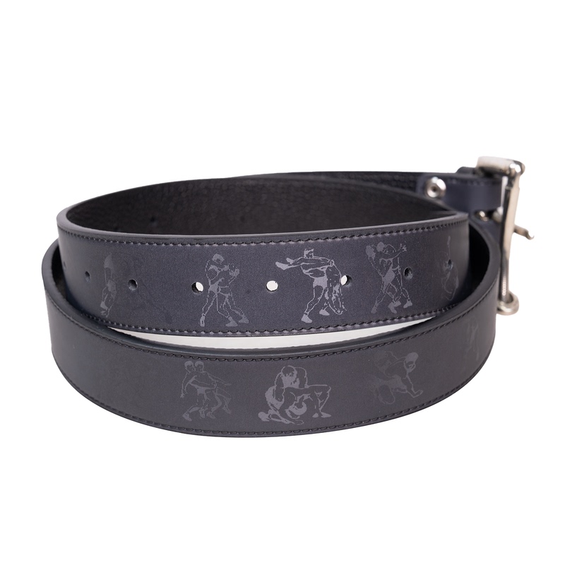 2359Timestore Grating Gradient "Wrestling" Animation White Copper Quick Release Buckle Detachable First Layer Cowhide Belt