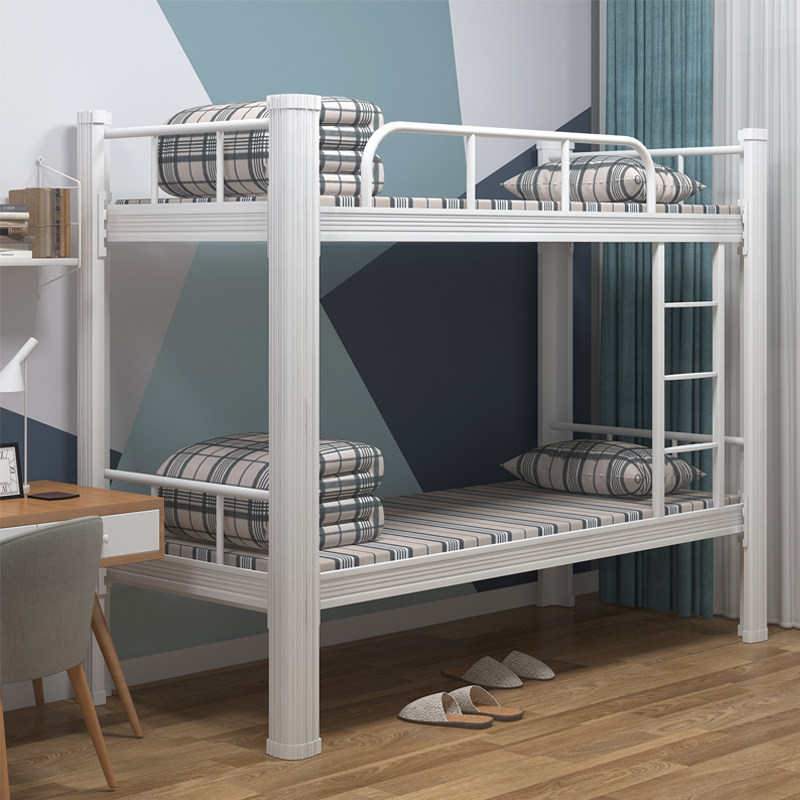 Thickened upper and lower bunk iron bed frame staff dormitory bunk bed apartment bed School student dormitory construction site high and low bed