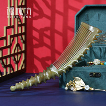 Natural handmade white buffalo comb Gift boutique comb hair anti-thick static thickening comb Household straight hair