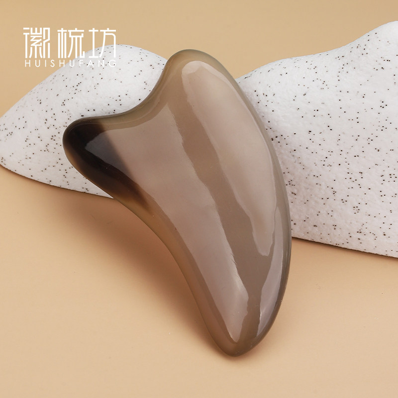 Natural thickened white buffalo horn plate scraping female facial face cosmetic scraping face care lifting whole body universal tool