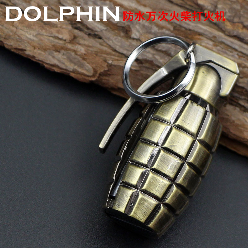 Thousands of matches waterproof kerosene lighter creative grenade bullet shell outdoor portable ignition stick flint