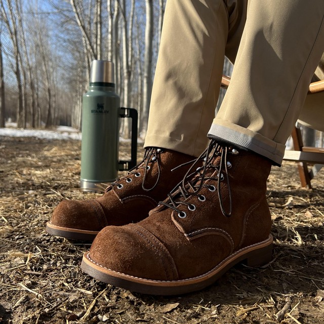 suede ຊັ້ນທໍາອິດ cowhide Goodyear sewn handmade 8111 paratrooper boots ຜູ້ຊາຍລົດຈັກ Martin boots ເກີບສັ້ນ versatile