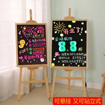 Nail metal fluorescent blackboard Billboard small advertising version luminous characters special price brand breakfast shop fruit shop solid wood frame