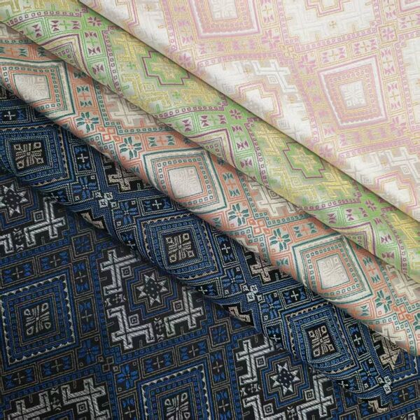 Jacquard Brocade Pattern with Floral and Bird Motifs, Brocade Pattern Design, Lace Trim, Ribbon, Guangxi Zhuang Ethnic Characteristics, Accessories