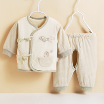 Newborn clothes cotton spring and autumn winter baby plus cotton warm set baby monk uniform dress