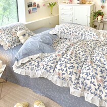 Cute pure cotton bed Three-four pieces of Cartoon Maiden cotton 100 Bedsheets Bed Sheets Children Dormitory Fresh 1 8