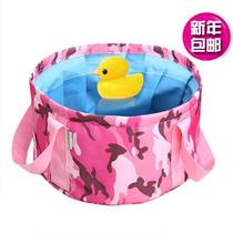 Folding new style 10L or more Chinese portable travel outdoor fishing bucket washbasin washing foot basin