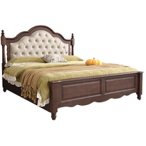 PODO American leather bed 1 8m 1 5m soft bed storage double bed country retro European style master bedroom