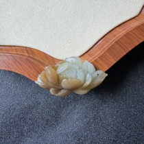 Xinjiang Hotan Jade Qiemo Sugar White Lotus Pendant Womens Pendant Sugar Jade Lotus Clavicle Pendant Comes with Certificate