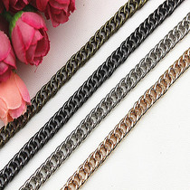 8 mm metal light gold double rings double textured iron chain chain sub DIY accessories bag chain clothing accessories decoration
