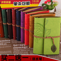 Leaf Travel Notepad Retro Leather A7 Hand Book Graffiti Foil Sheet Kraft Paper Notebook Custom