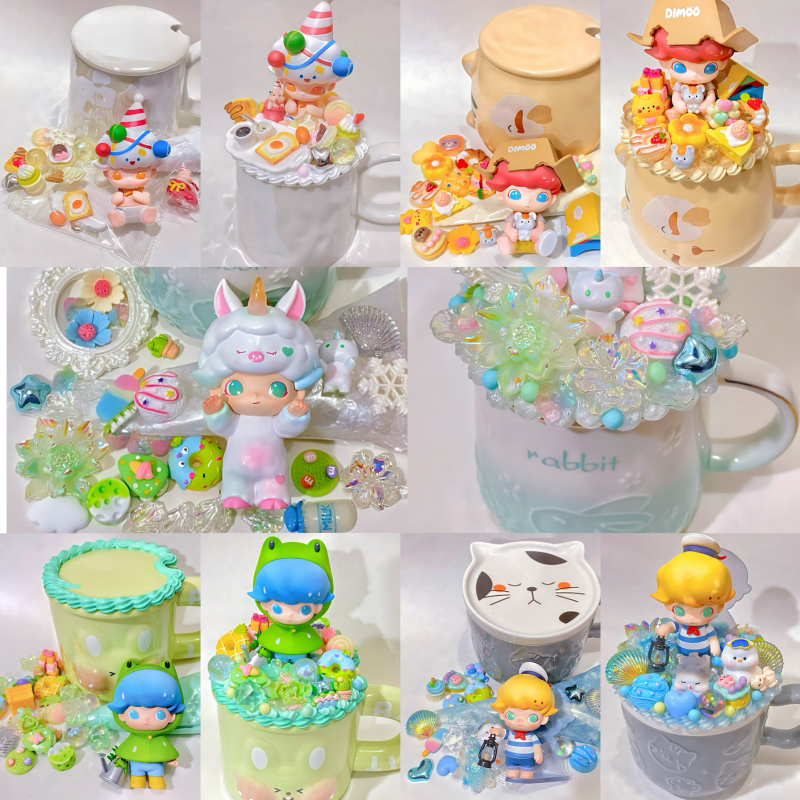 Bubble Mart Material Kit Genuine Dimoo Pet Holiday Series Handmade DIY Non-Finished Cream Glue Cup