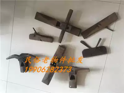 Folk old objects Old-fashioned carpenter tools Wood planer saw planer ruler hand-pushed planer Nostalgic decorative wall decoration