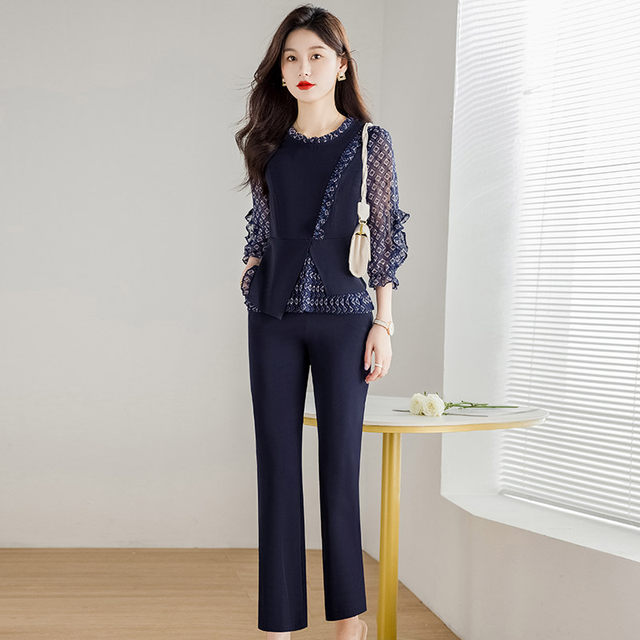 Professional suit women's spring 2023 new spring and autumn fashion foreign style casual fashion complete set with two-piece suit early spring