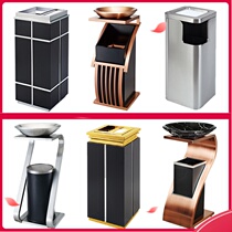 Stainless steel S-shaped ash bucket hotel rose gold belt ashtray trash can smoking area cigarette butt collection bucket