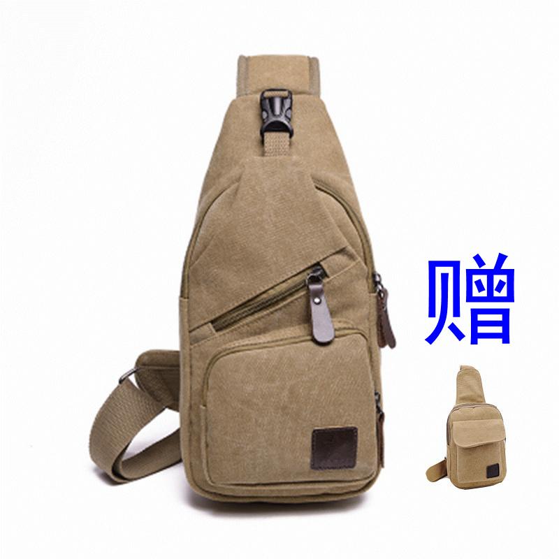 Outdoor men's chest bag spring and summer casual canvas bag messenger bag shoulder bag small backpack tide waist bag men's bag