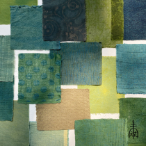 Unfinished plant dyed green avocado green DIY cloth rag bag patchwork cloth head combination color card