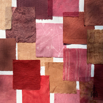 Unfinished grass and wood dye plant dyed Chinese red Barbie powder DIY cloth bag patchwork cloth head combination color card