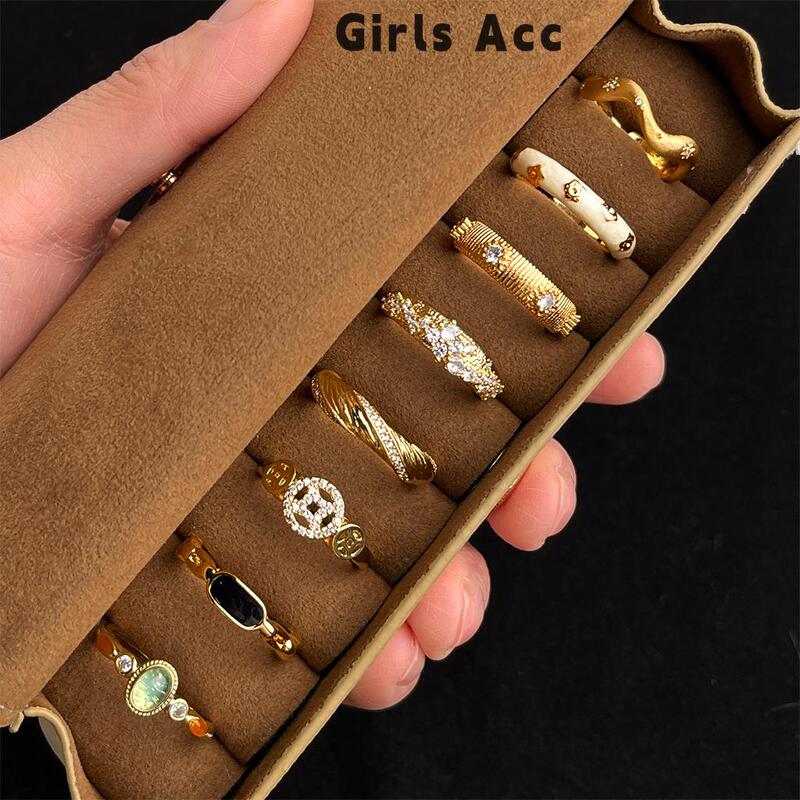 Light Luxury and High-End Zircon Index Finger Ring, Niche Retro Palace Style Ring, Fashionable and Elegant Vintage Style Ring for Women Light Luxury and High-End Zircon Index Finger Ring, Niche Retro Palace Style Ring, Fashionable and Elegant Vintage Style Ring for Women
