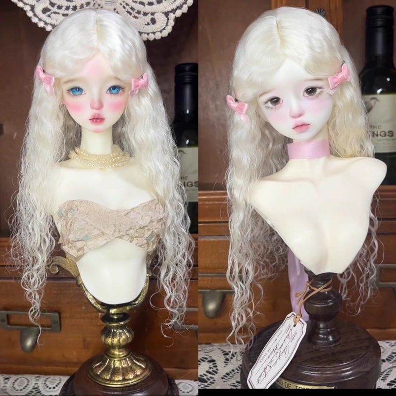 【Shiye Star】Bjd Mohair Small Curly Middle Part Wig Three-Four-Six Part Doll Wig Hard Head Shell 【Shiye Star】Bjd Mohair Small Curly Middle Part Wig Three-Four-Six Part Doll Wig Hard Head Shell