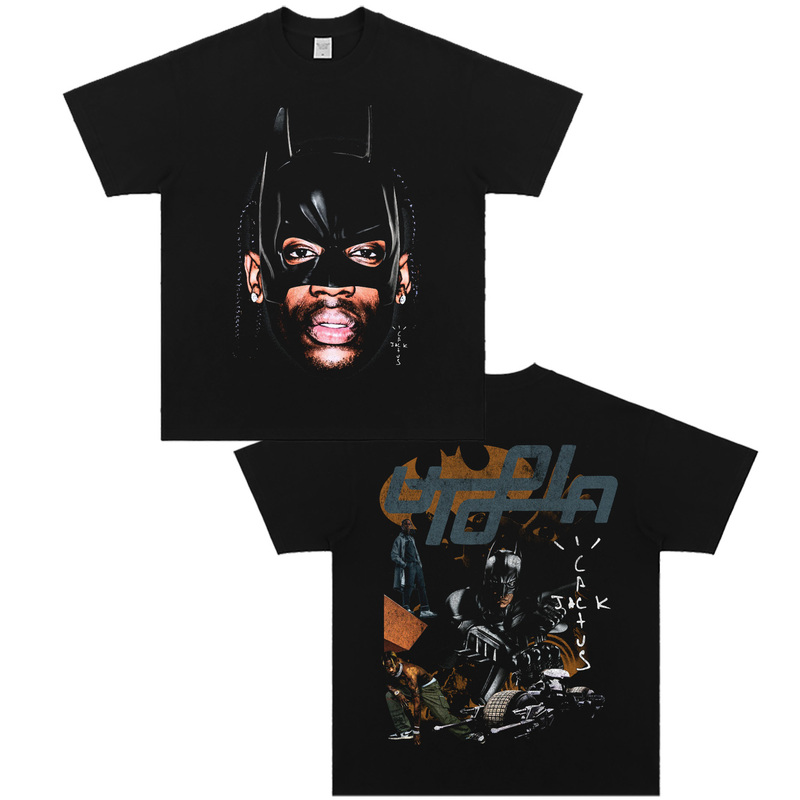 American Retro Hip-Hop Travis Scott Scott Printed Short-Sleeved T-Shirt Washed Heavy Cotton Round Neck T-Shirt American Retro Hip-Hop Travis Scott Scott Printed Short-Sleeved T-Shirt Washed Heavy Cotton Round Neck T-Shirt